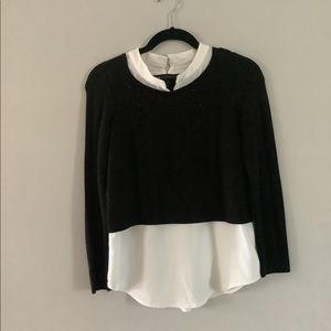 Elegant Black and White Women's Top